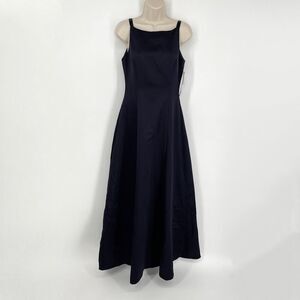 Betsy & Adam by Jaslene NEW High Neck Maxi Dress Gown Sz 6 Ink Flare Skirt Lined